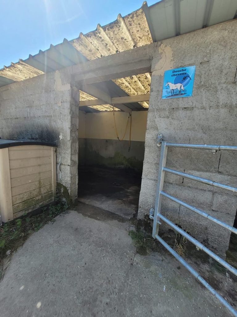 Douche pour chevaux dans les installations équestres du Val-d’Oise